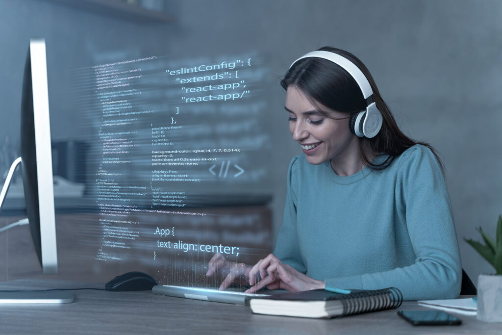 Plano De Fundo De Programacao Com Pessoa Trabalhando Com Codigos No Computador - PAVON | Contabilidade em São Paulo